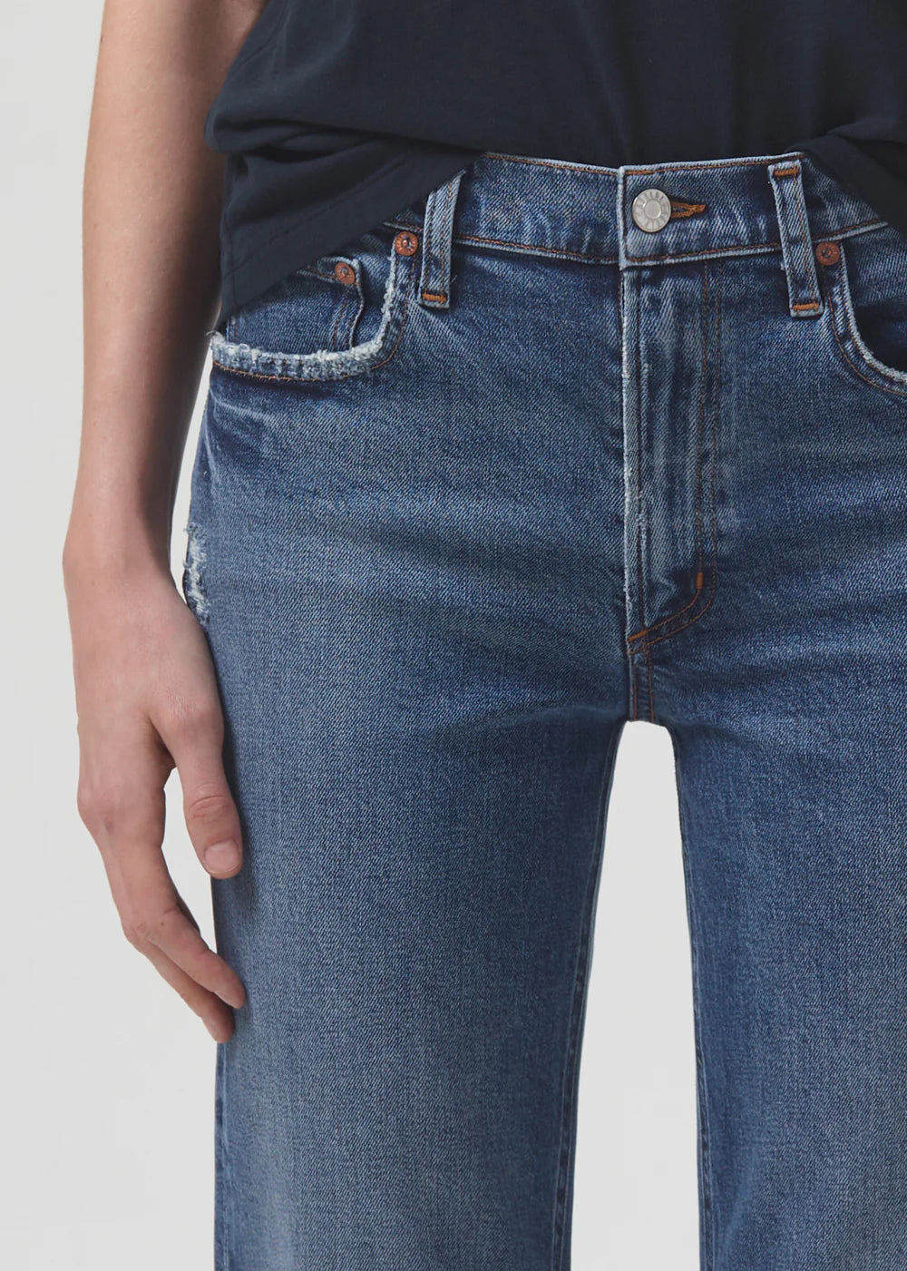 Agolde Women’s Kye Mid Rise Straight Crop Jeans - BHI