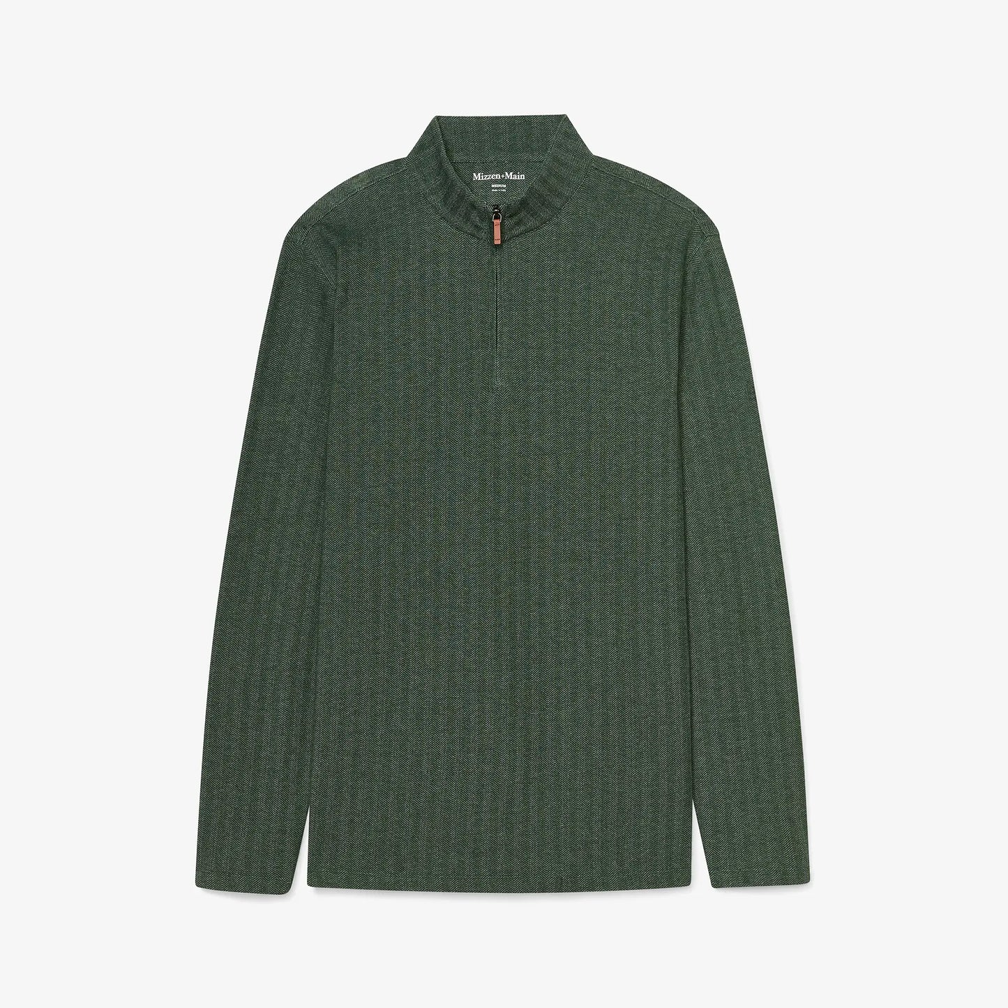 Mizzen + Main - KPI Quarter Zip - Spruce Herringbone - BHI
