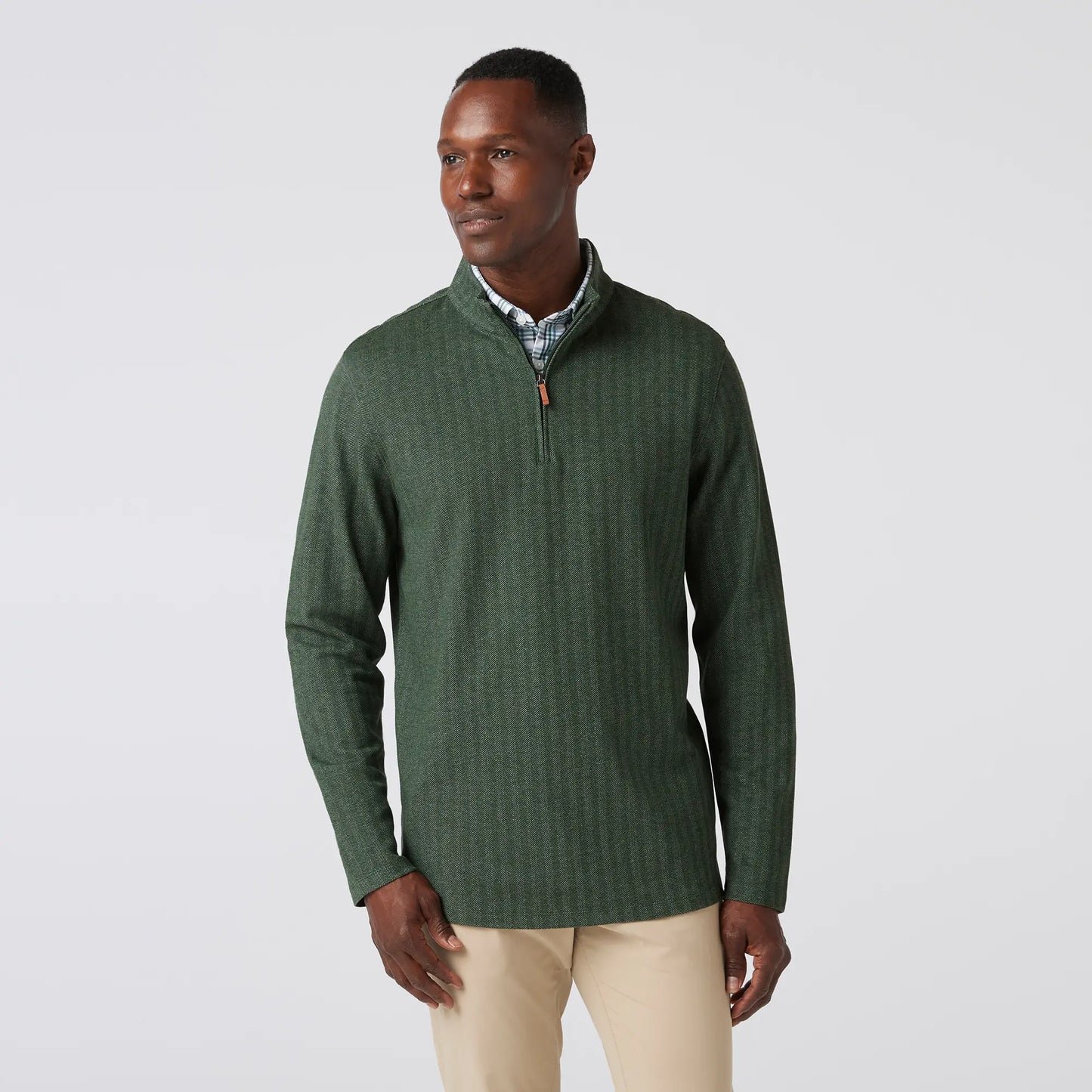 Mizzen + Main - KPI Quarter Zip - Spruce Herringbone - BHI