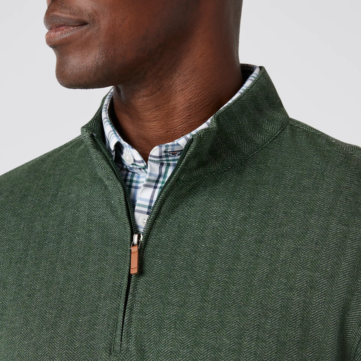 Mizzen + Main - KPI Quarter Zip - Spruce Herringbone - BHI