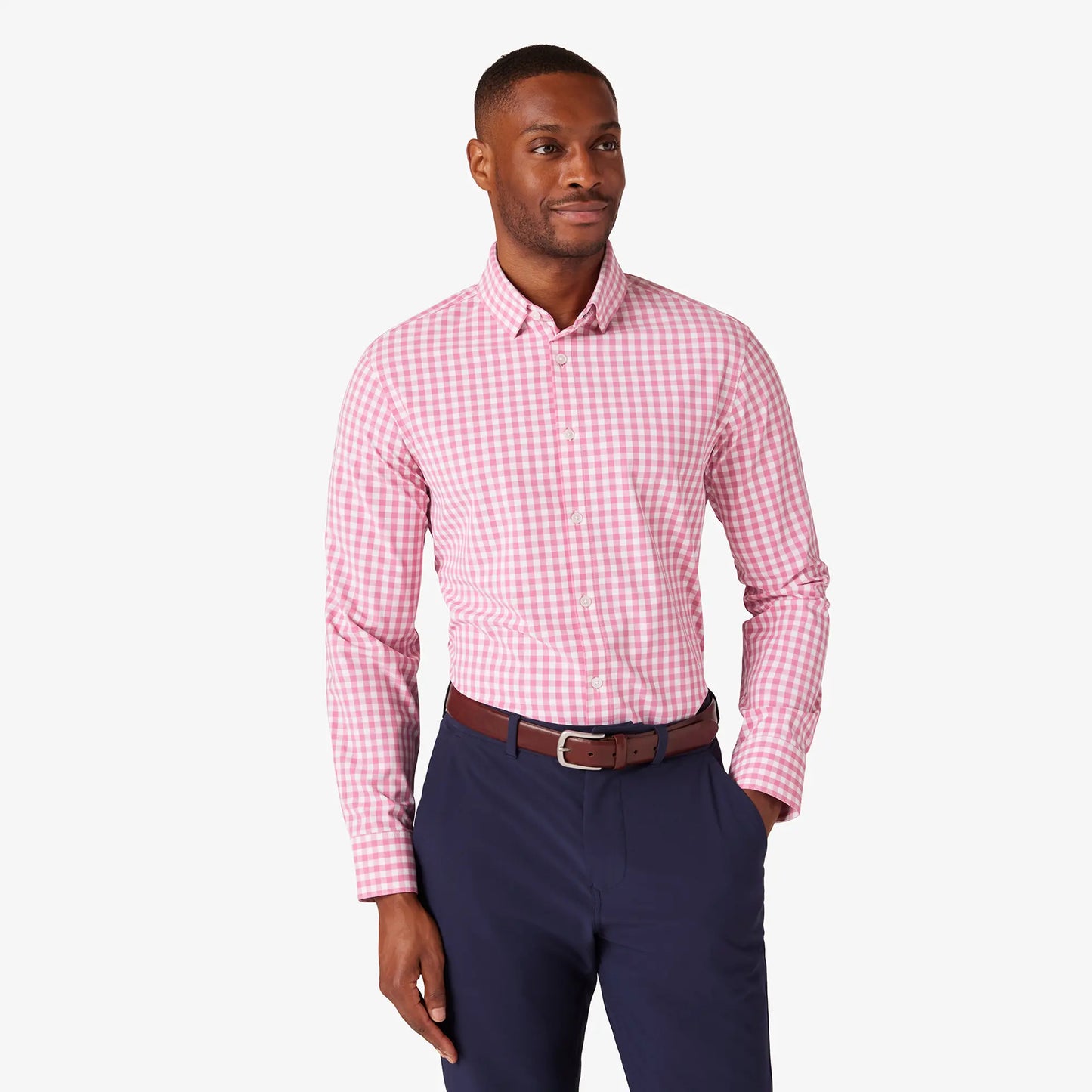 Mizzen + Main Leeward Classic Dress Shirt -Rose Madison Check-BHI