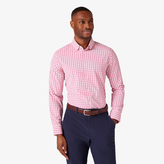 Mizzen + Main Leeward Classic Dress Shirt -Rose Madison Check-BHI
