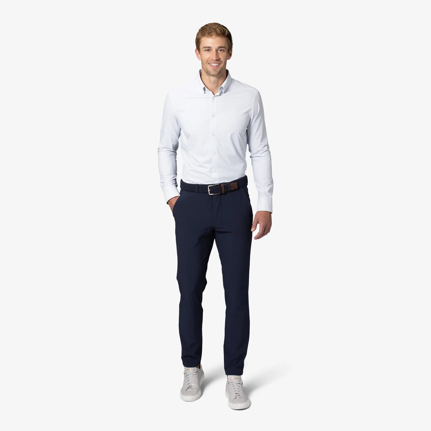 Mizzen + Main Monaco LS Dress Shirt - Skyway Circle Print -BHI