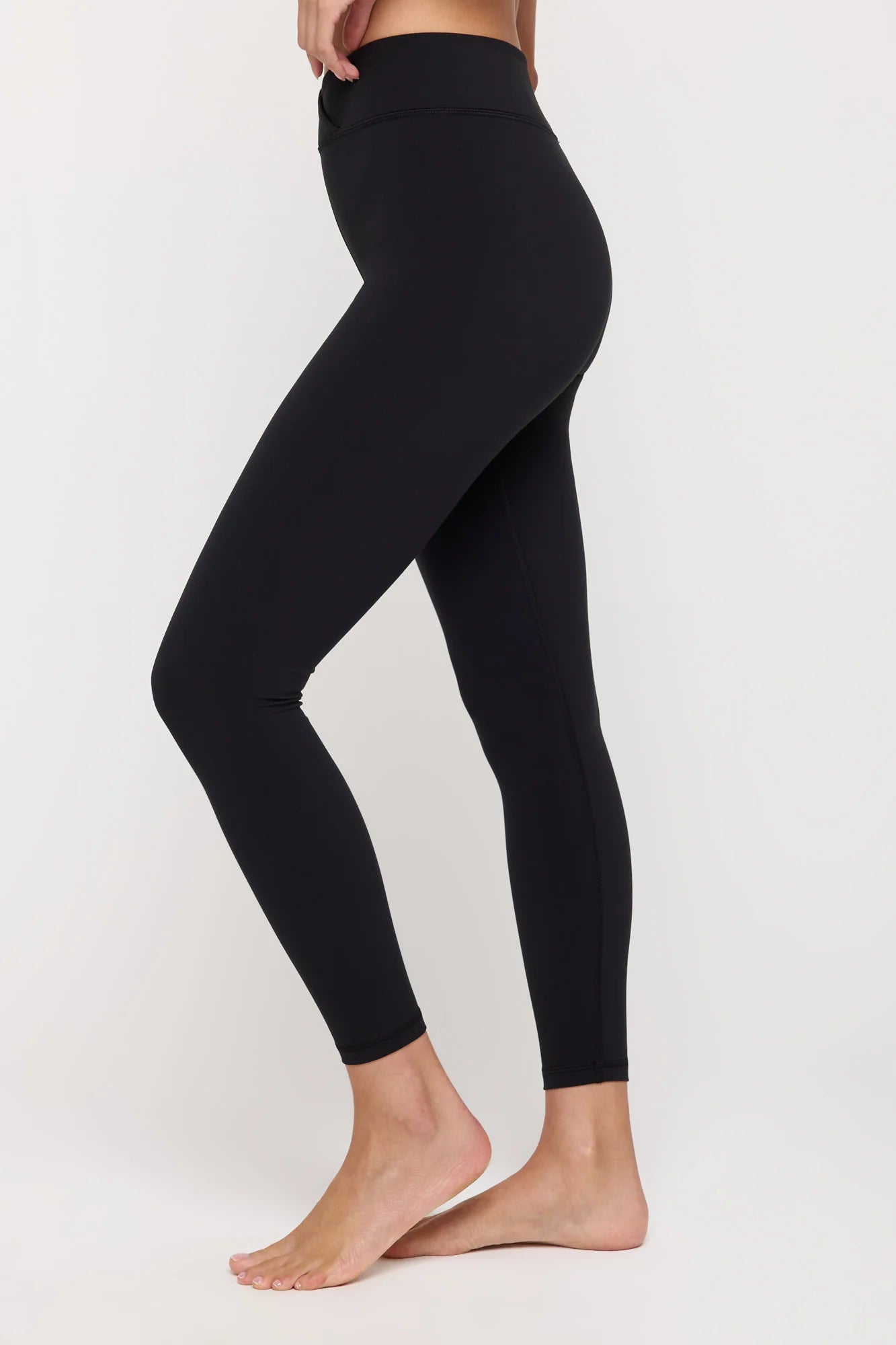 Spiritual Gangster Evie Wrap Front 7/8 Leggings- Black - BHI