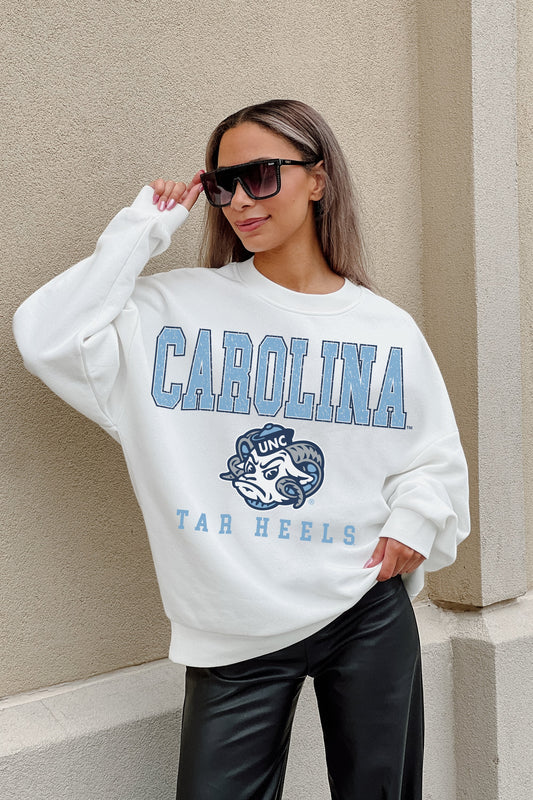Gameday Couture North Carolina Tar Heels Oversized Crewneck Sweatshirt - BHI