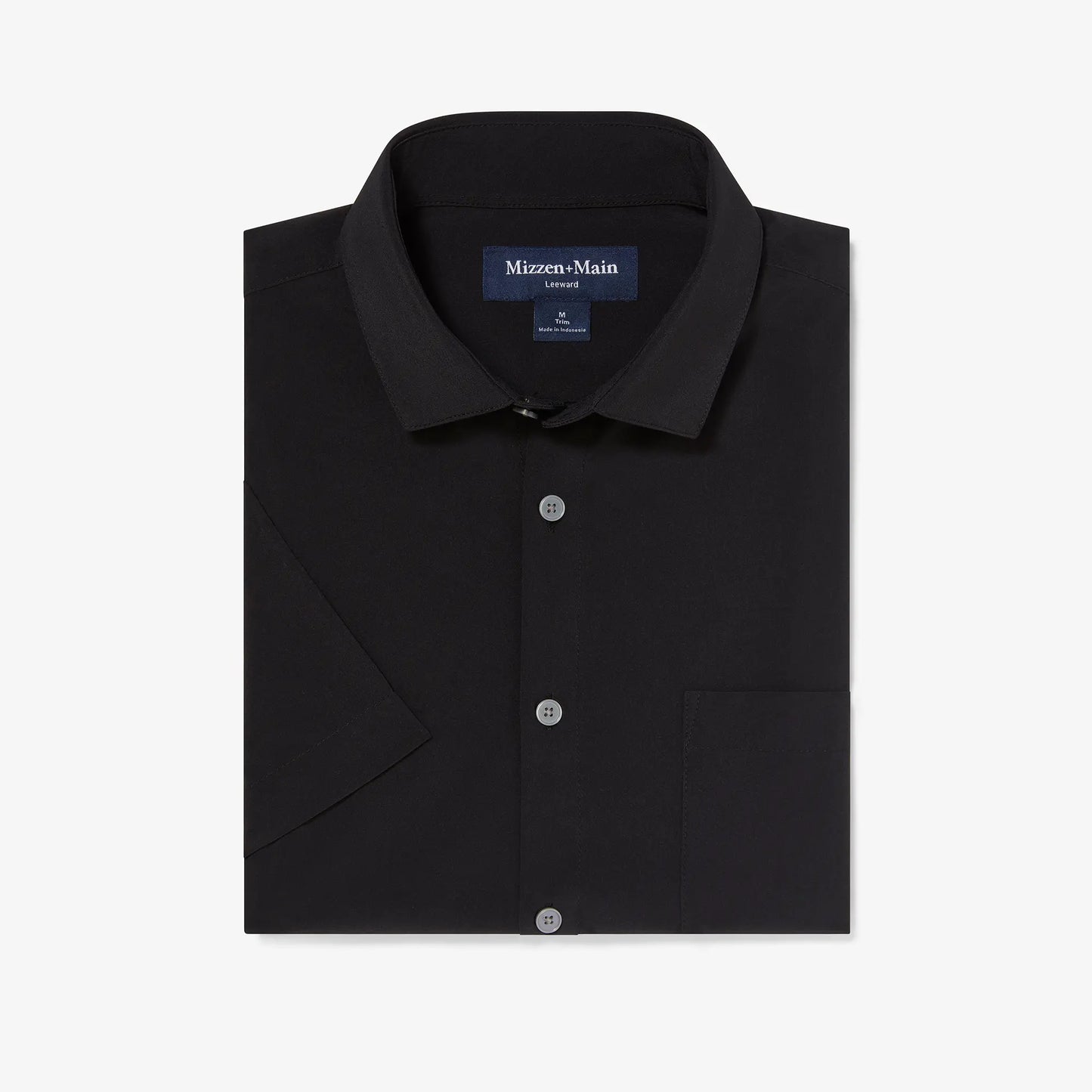 Mizzen + Main Leeward Dress Shirt-Solid Black - BHI