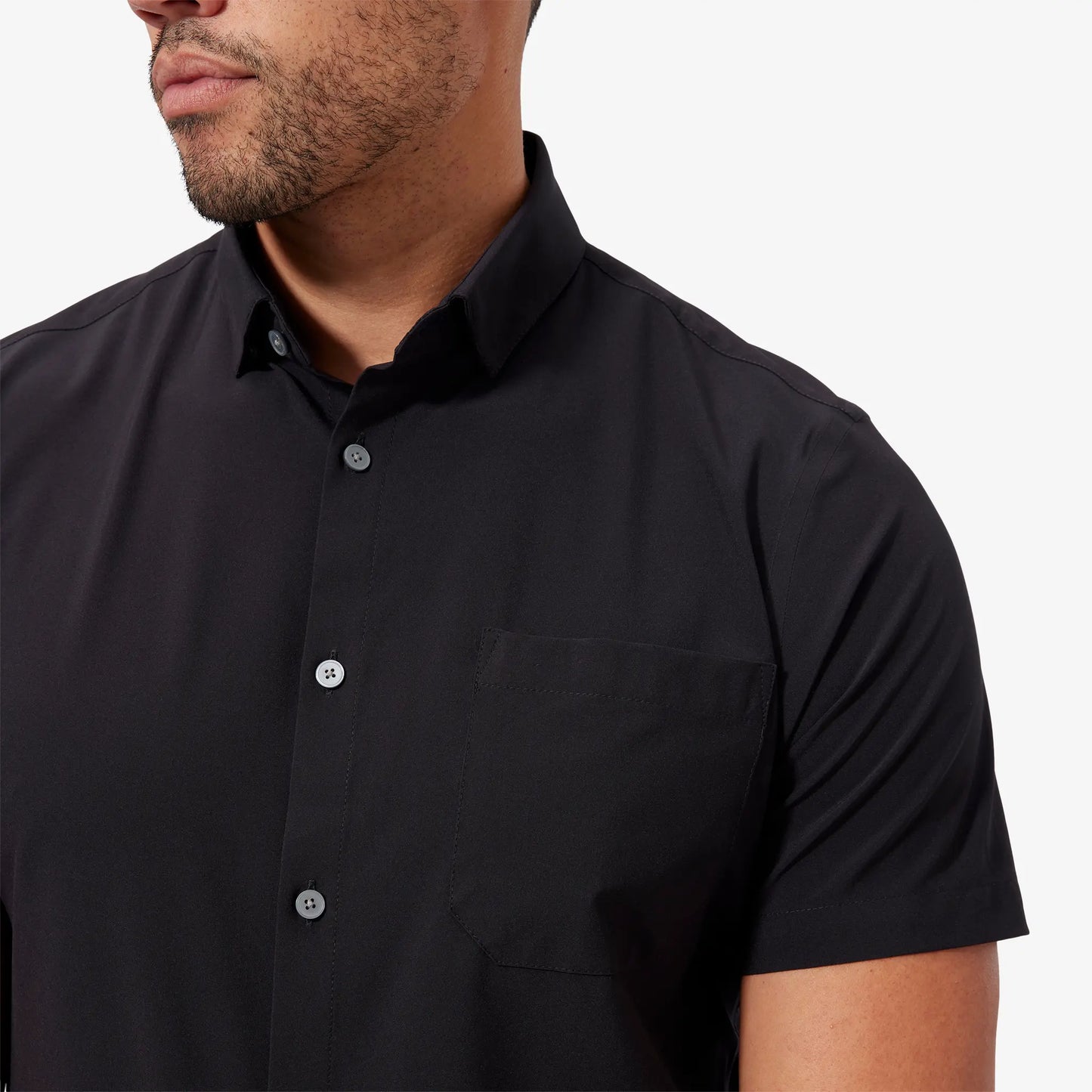 Mizzen + Main Leeward Dress Shirt-Solid Black - BHI