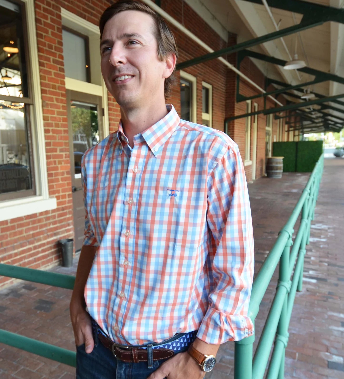 Islander Button Down - Coral|Bell-BALDHEAD BLUES