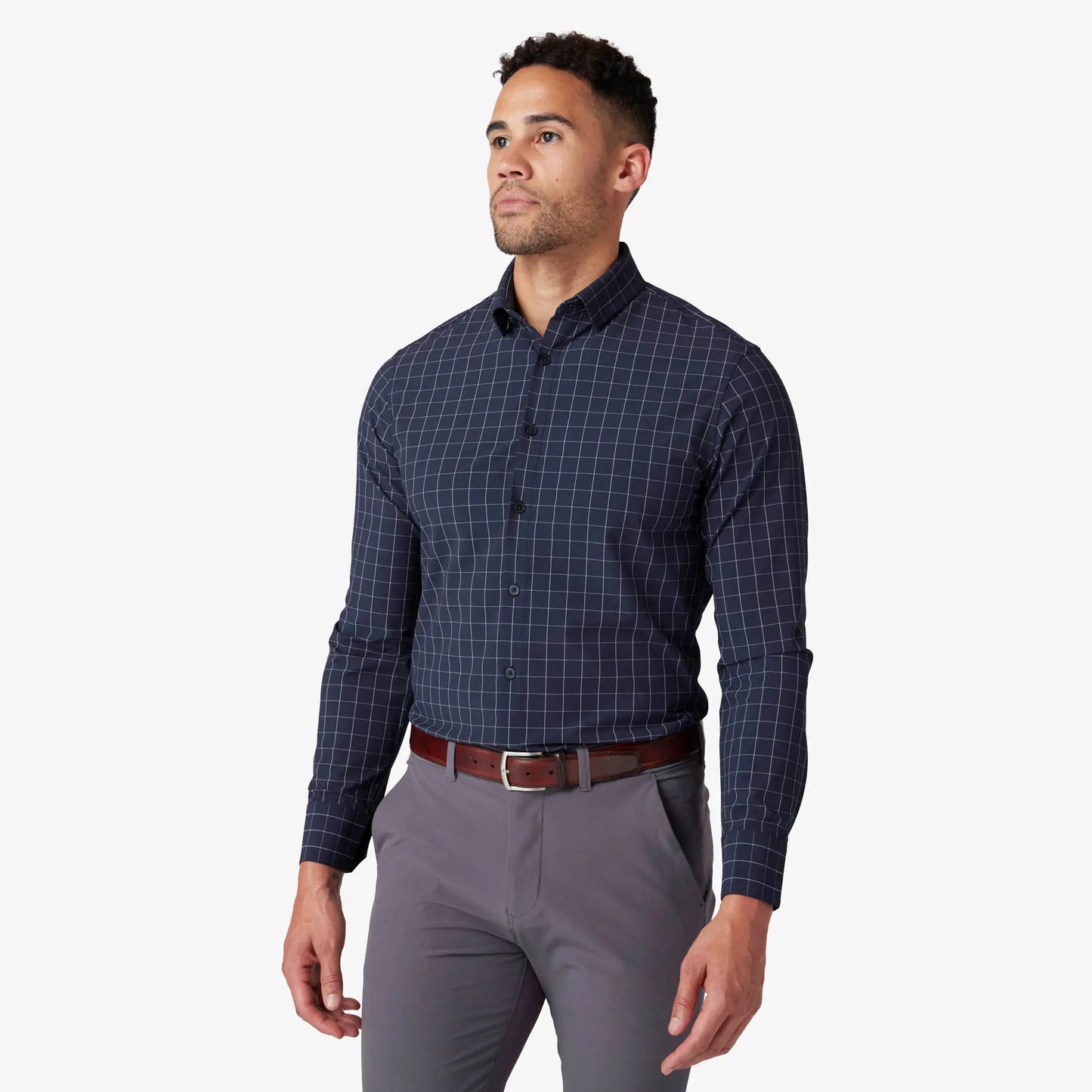 Leeward LS Dress Shirt -CLASSIC FIT- Navy Lexington Plaid - 1WS-1320-C- Mizzen+Main