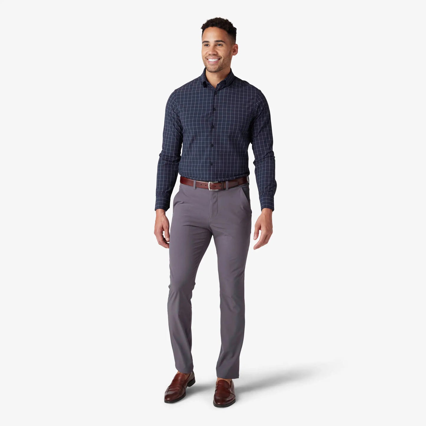 Leeward LS Dress Shirt -CLASSIC FIT- Navy Lexington Plaid - 1WS-1320-C- Mizzen+Main