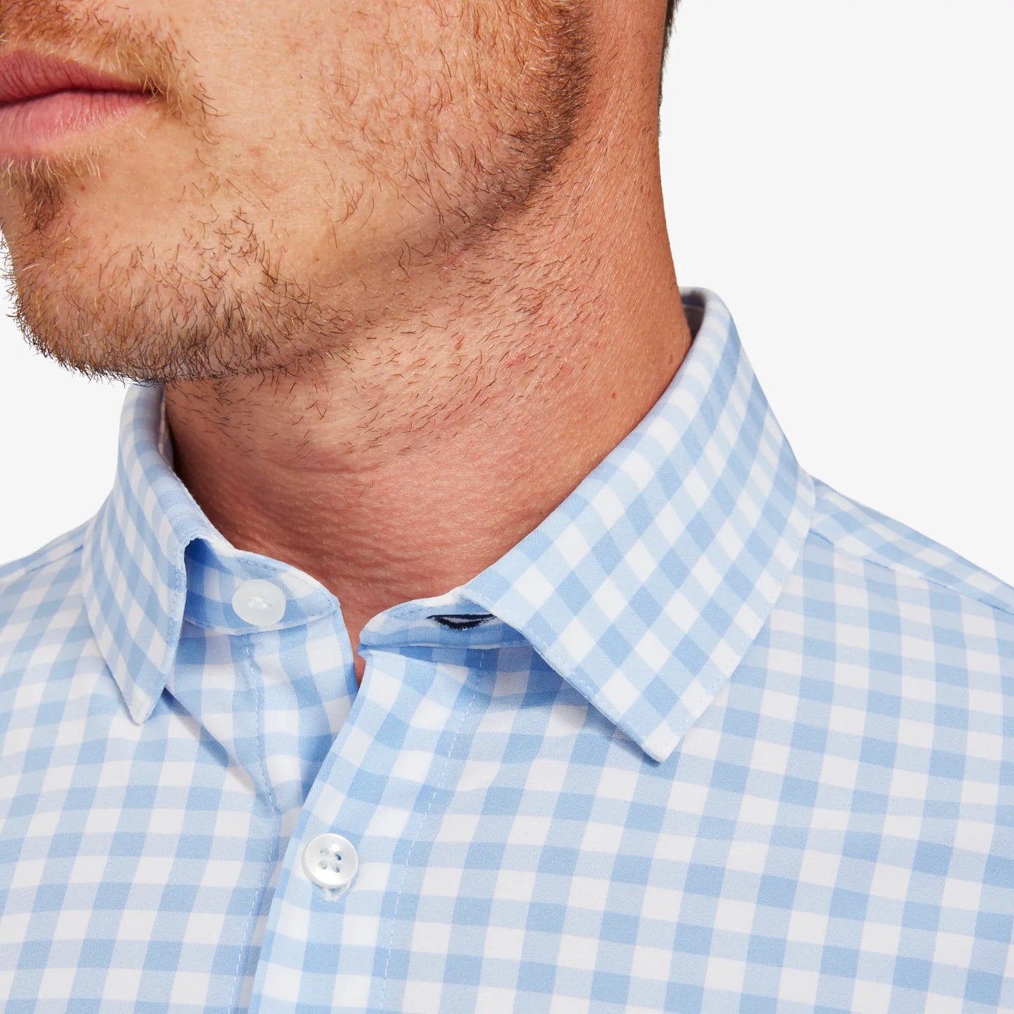 Mizzen + Main Leeward LS Dress Shirt - Light Blue Gingham - BHI