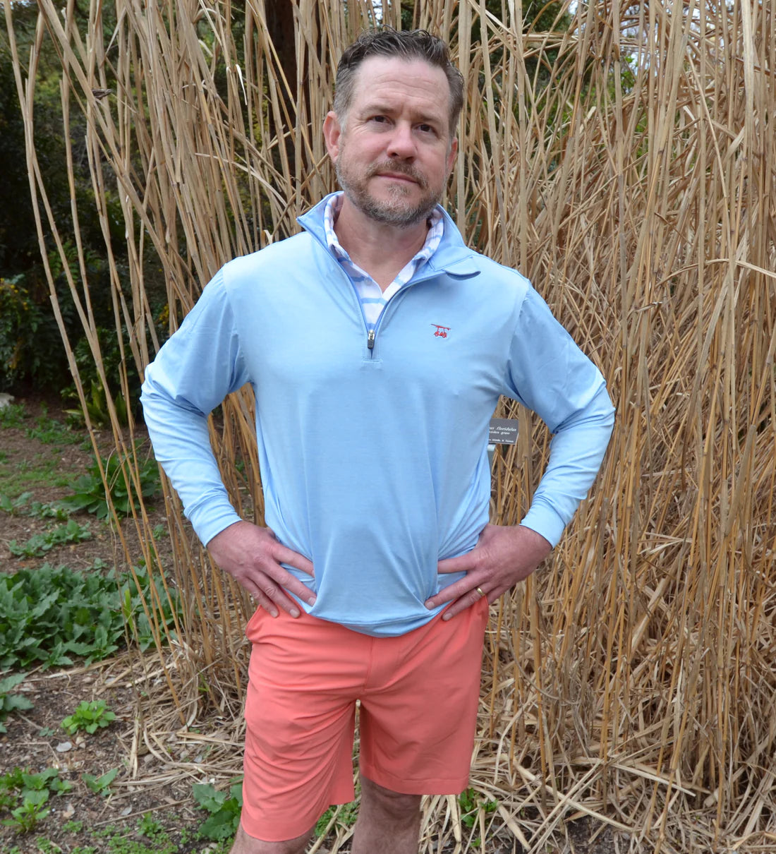Ocean View Quarter Zip- Heather Bell-BALDHEAD BLUES