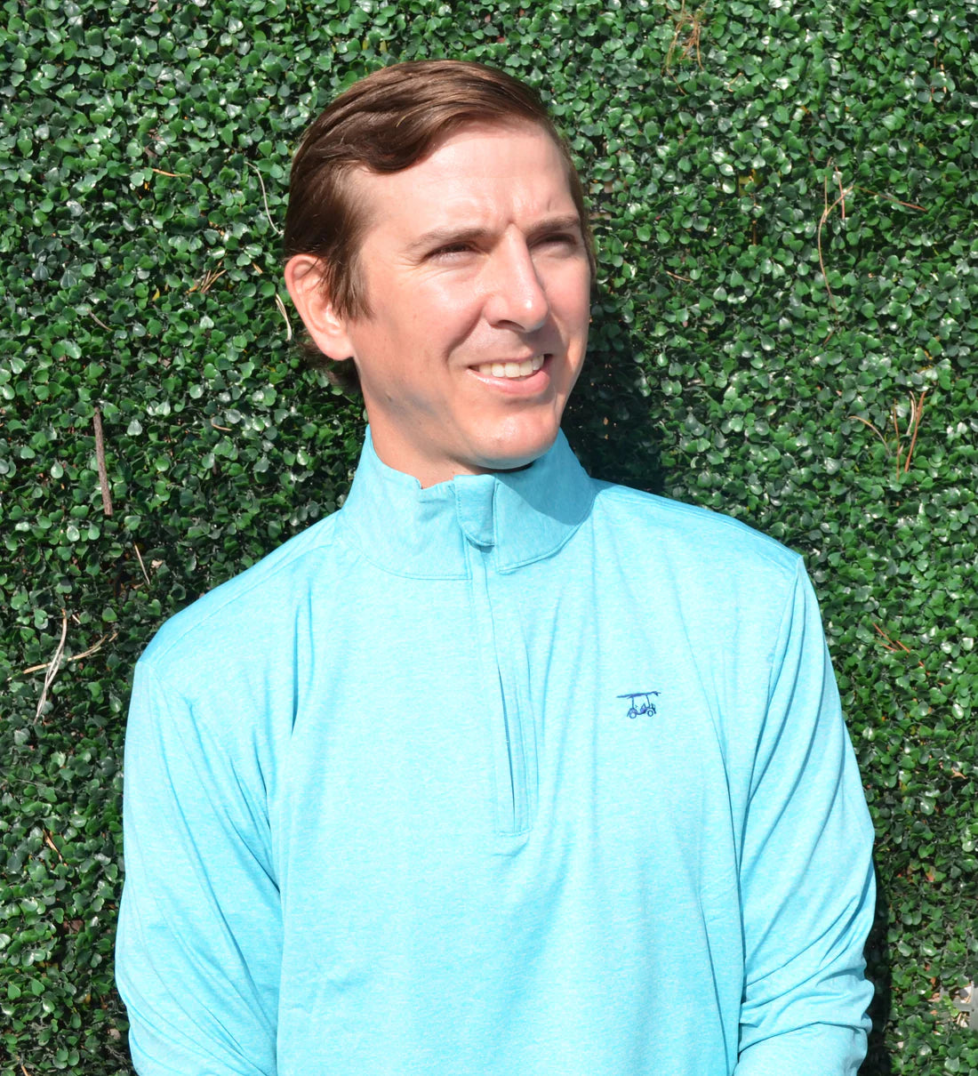 Ocean View Quarter Zip- Heather Scuba Blue-BALDHEAD BLUES
