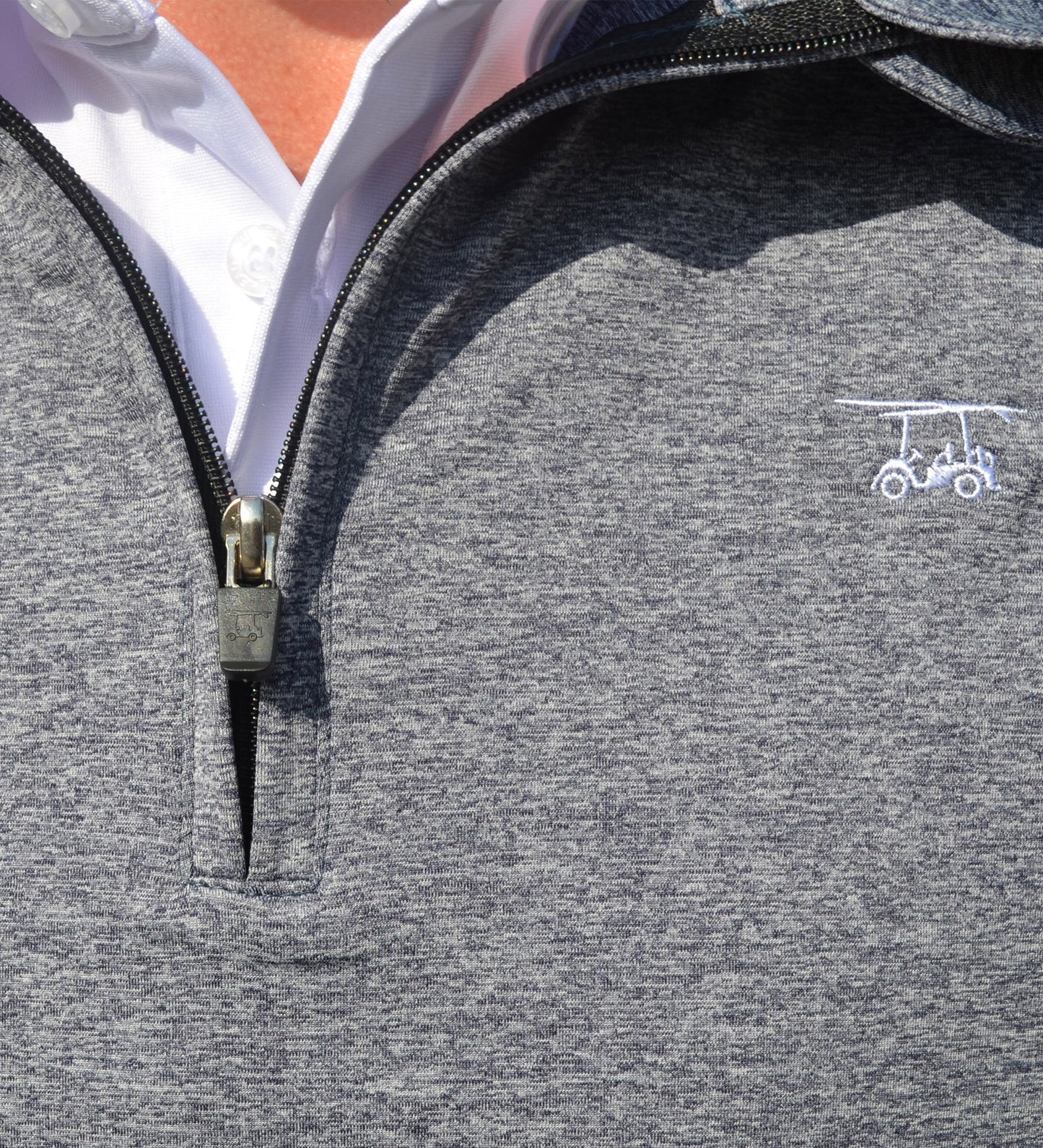 Ocean View Quarter Zip- Heather Charcoal-BALDHEAD BLUES