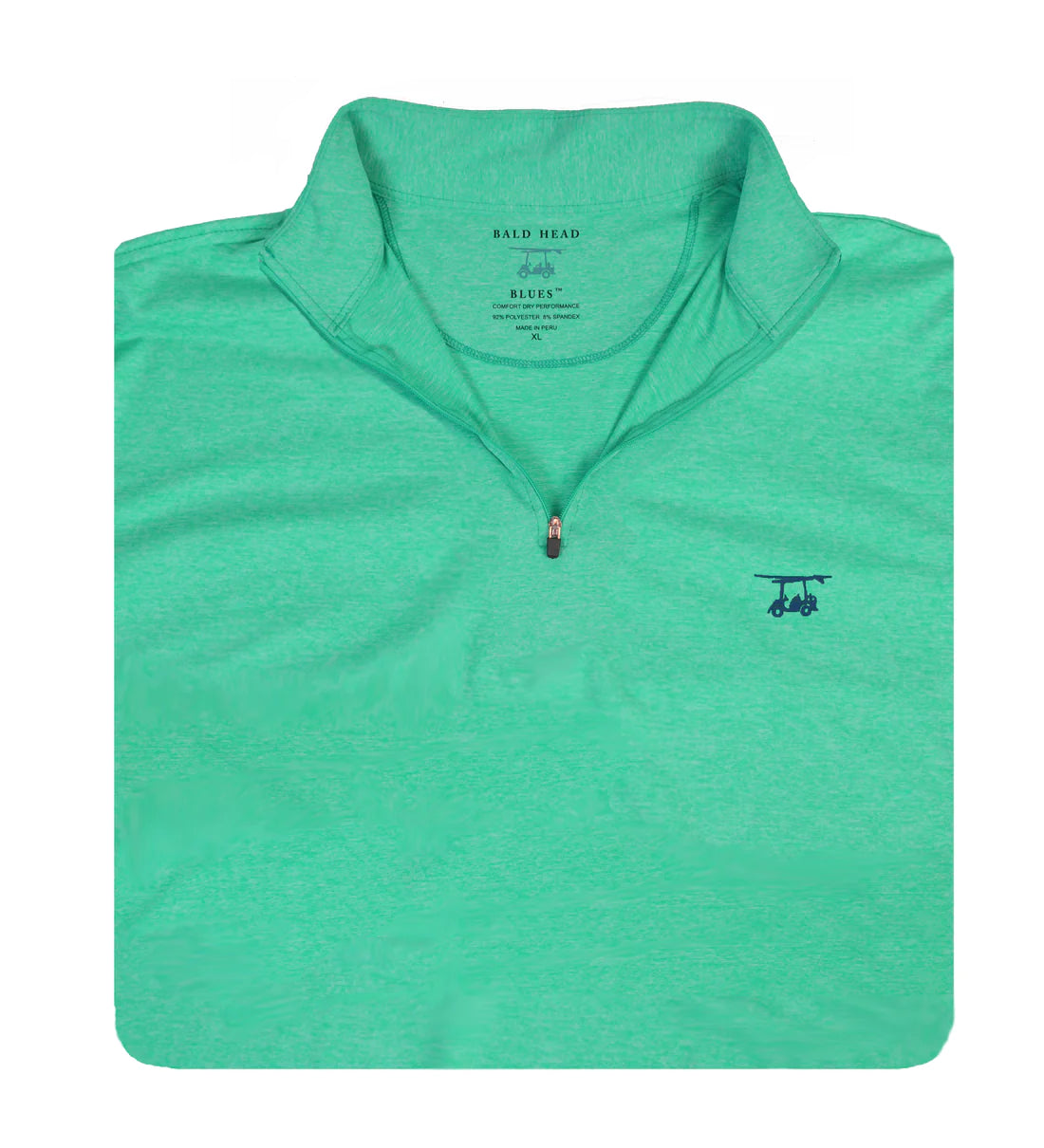 Ocean View Quarter Zip- Heather Mint Leaf-BALDHEAD BLUES