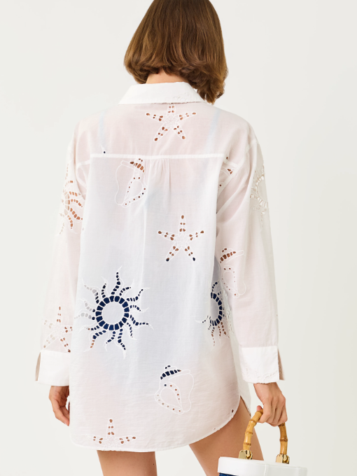 Lilly Pulitzer Women's Kwitney Long-Sleeve Cover Resort White