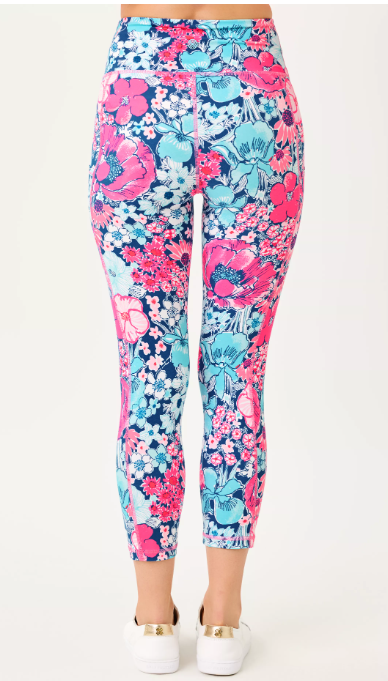 Lilly Pulitzer UPF 50+ 21" Weekender High Rise Crop Legging All Her Glory
