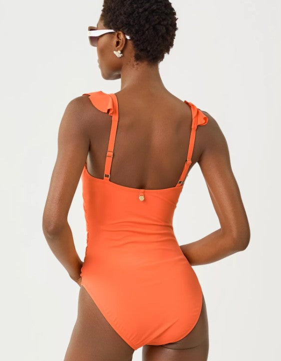 Lilly Pulitzer Remini Ruffle One-Piece Swimsuit | Sunset Orange