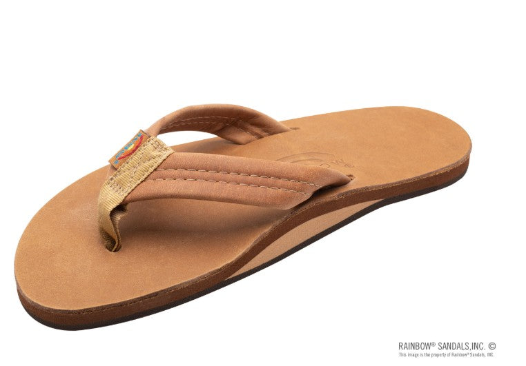 Rainbow Sandals Luxury Leather - Men's Single Layer Arch Support | Buck Skin
