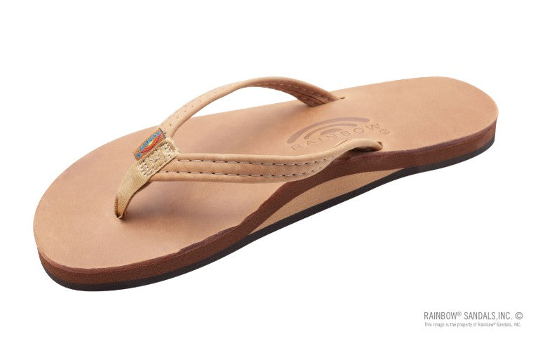 Rainbow Sandals Ladies Luxury Leather - Single Layer Arch Support with a 1/2" Narrow Strap