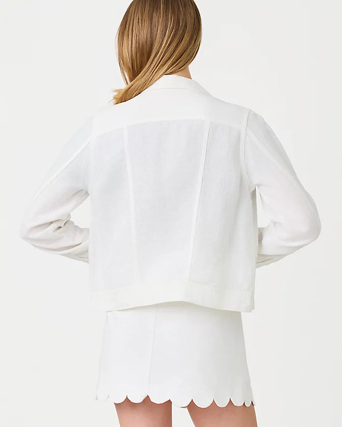 Lilly Pulitzer Seaspray Linen Jacket - White