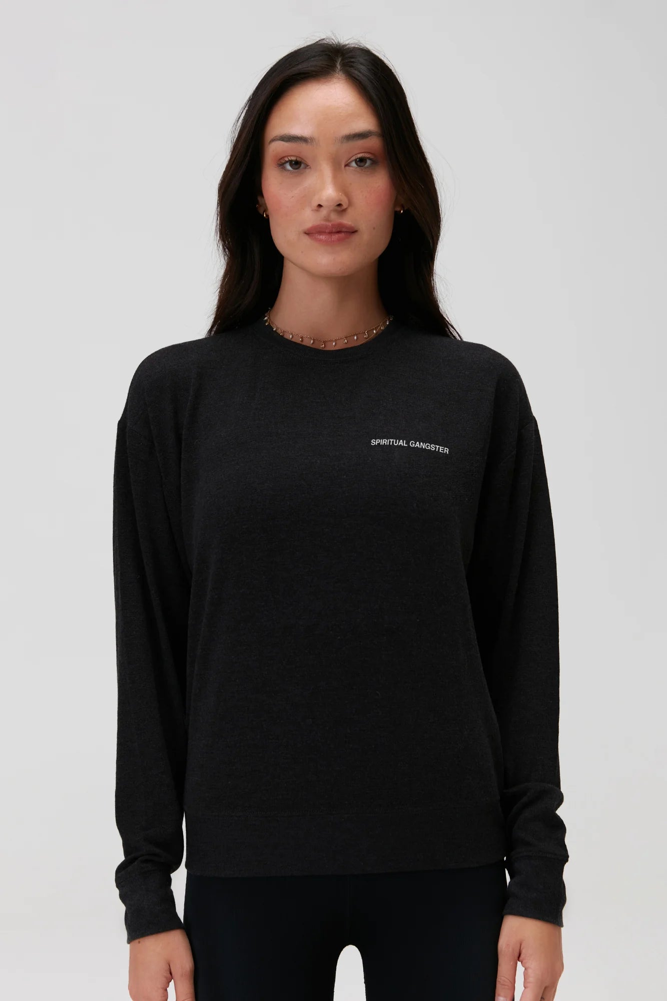 Sg Relaxed Savasana Sweater- BLACK- Spiritual Gangster