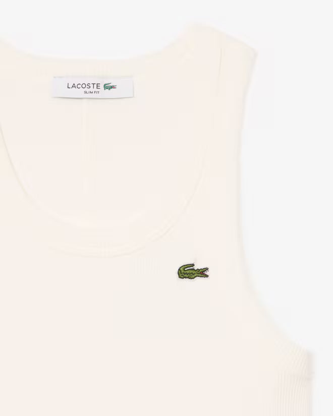Lacoste Women's Slim Fit Cotton Tank Top | White