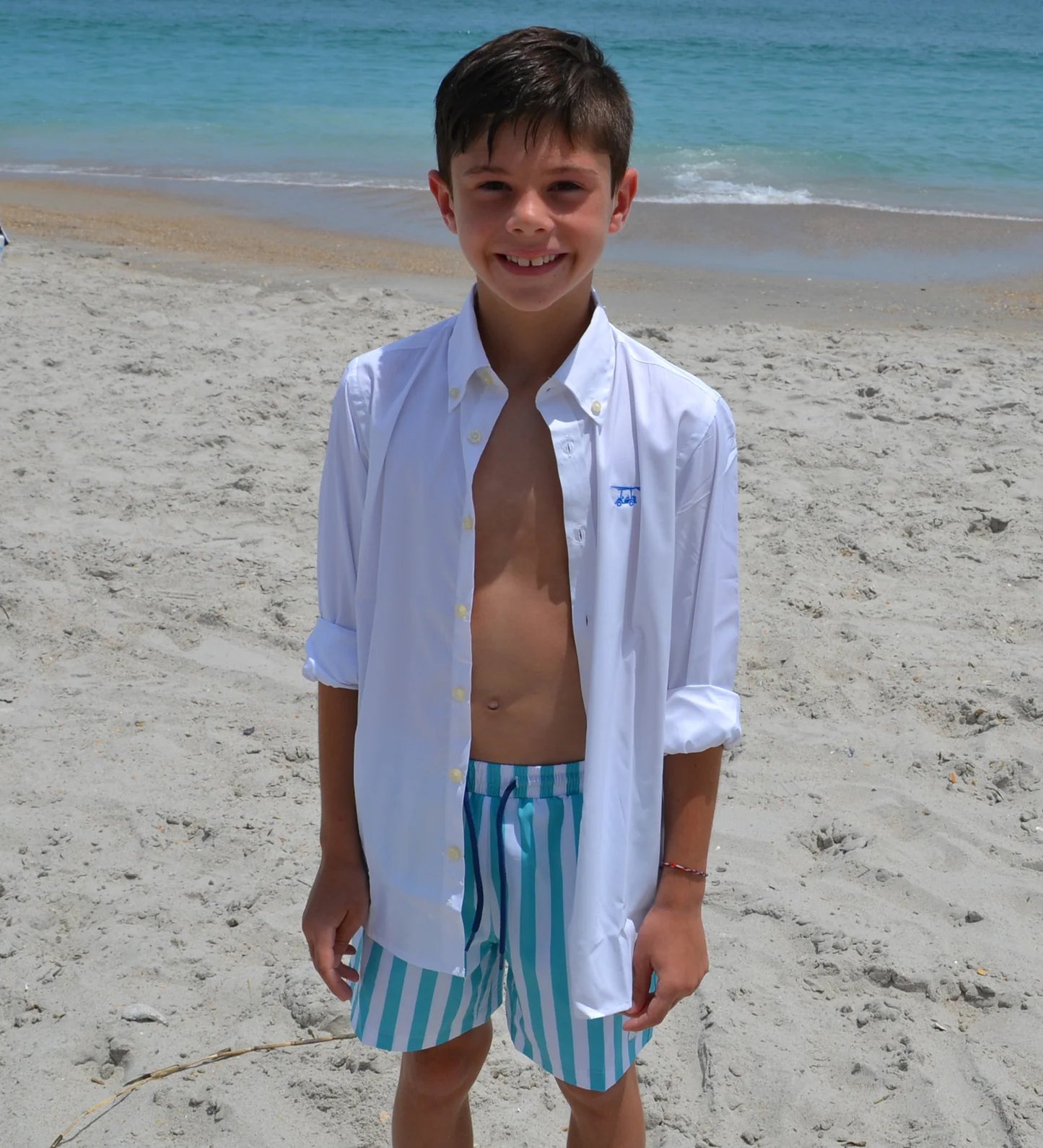 YOUTH ISLANDER BUTTON DOWN-WHITE-BALDHEAD BLUES