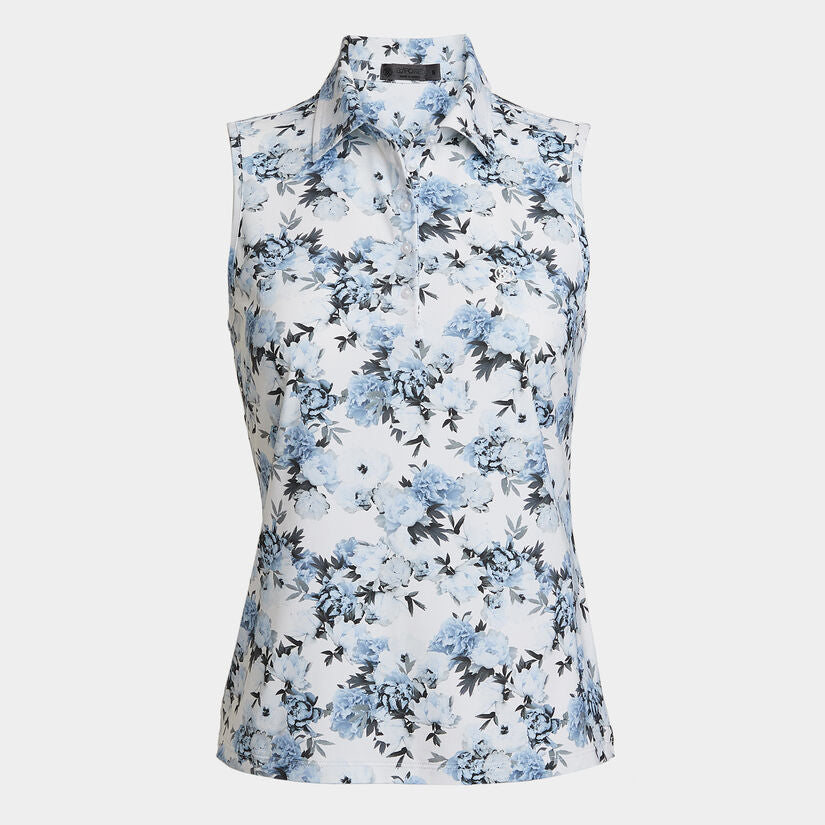 PHOTO FLORAL SILKY TECH NYLON SLEEVELESS POLO - G4LF23K861B - Gfore