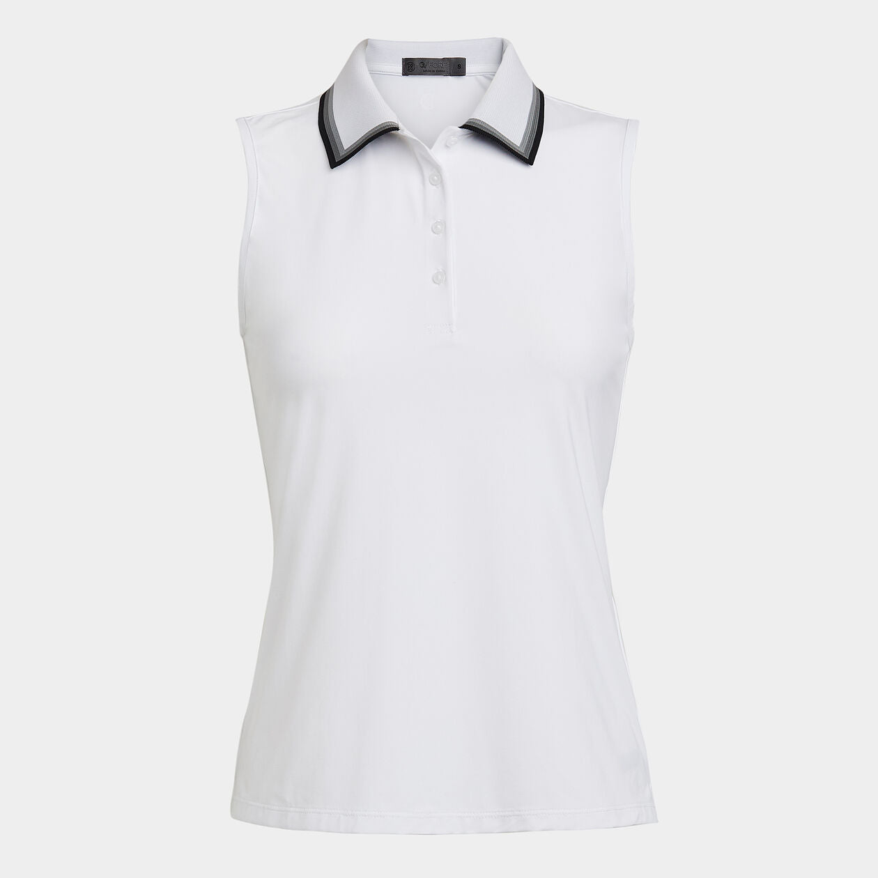 TUX RIB PLEATED COLLAR SILKY TECH NYLON SLEEVELESS POLO - G4LF23K860A - Gfore