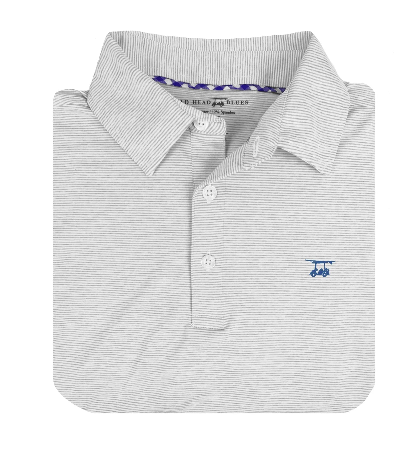 Albatross Polo-Heather grey/white microstripe-PALBATROSS-HGWM-Baldhead blues