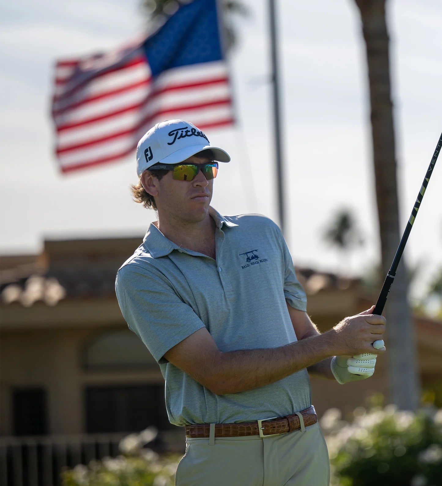 Albatross Polo-Heather pearl grey w/ regatta pinstripes-PALBATROSS-HPGR-Baldhead blues