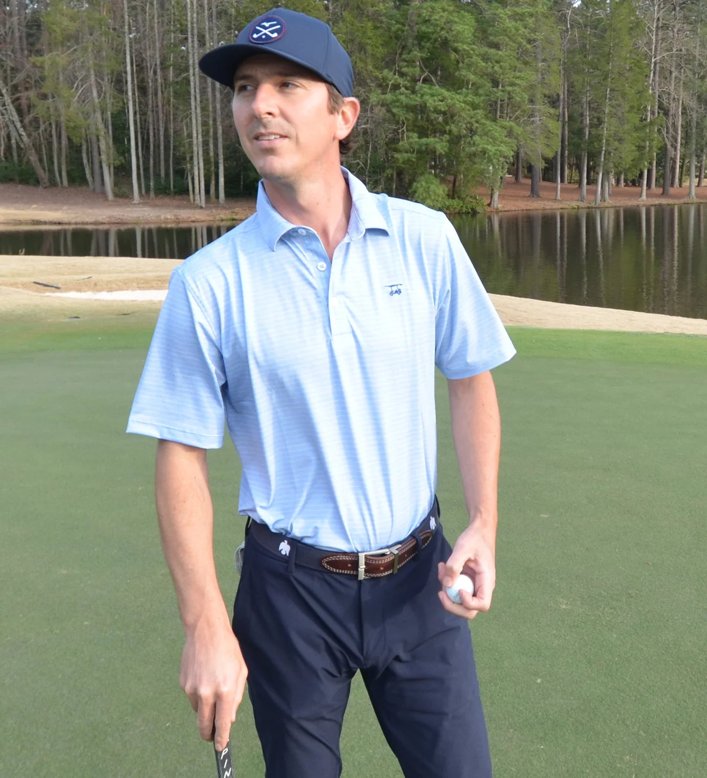 Albatross Polo - Heather bell with yellow stripes -PALBATROSS-SBY- Baldhead Blues
