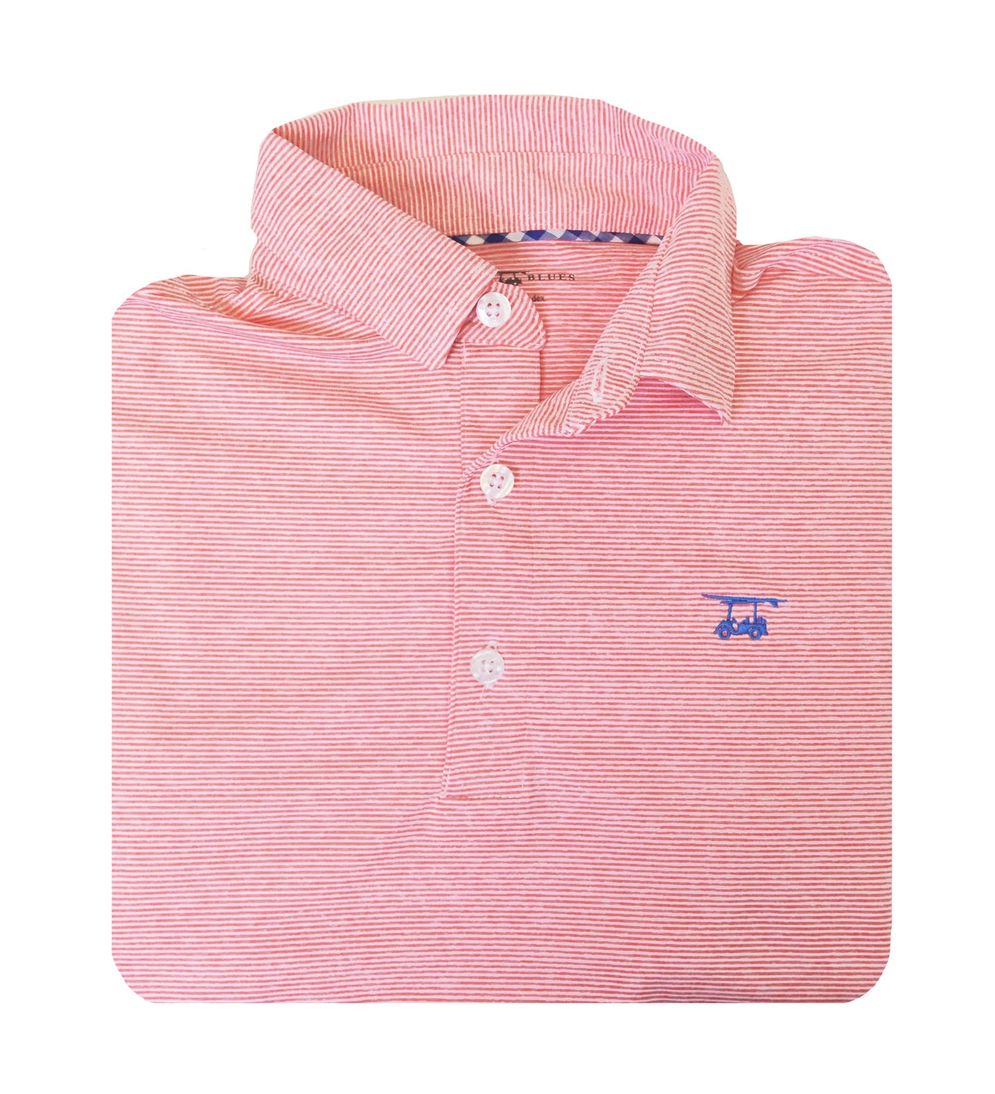 Albatross Polo - Heather coral white microstripes -PALBATROSS-HCWM- Baldhead Blues