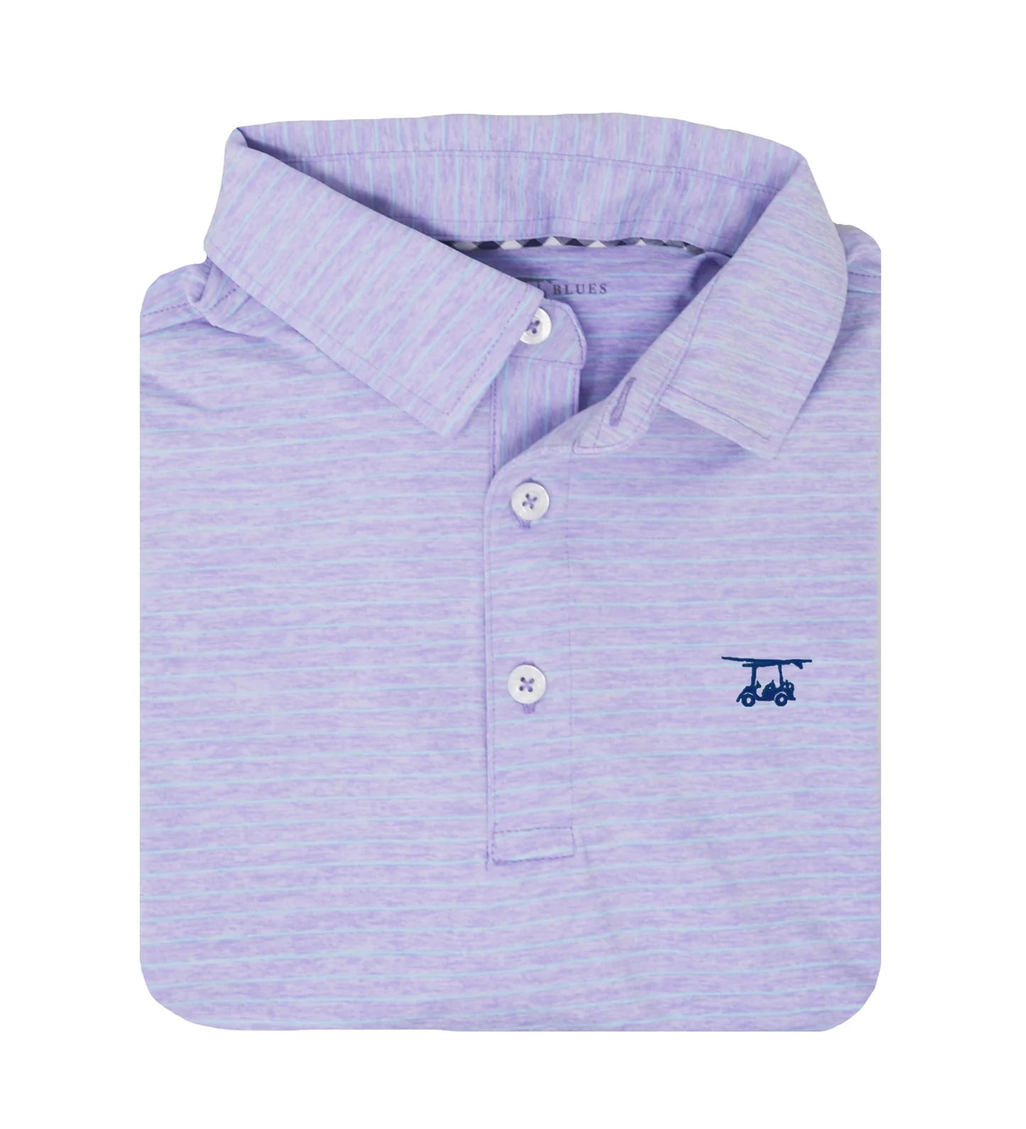 Albatross Polo - Heather lavendar with aruba stripes -PALBATROSS-SLA- Baldhead Blues