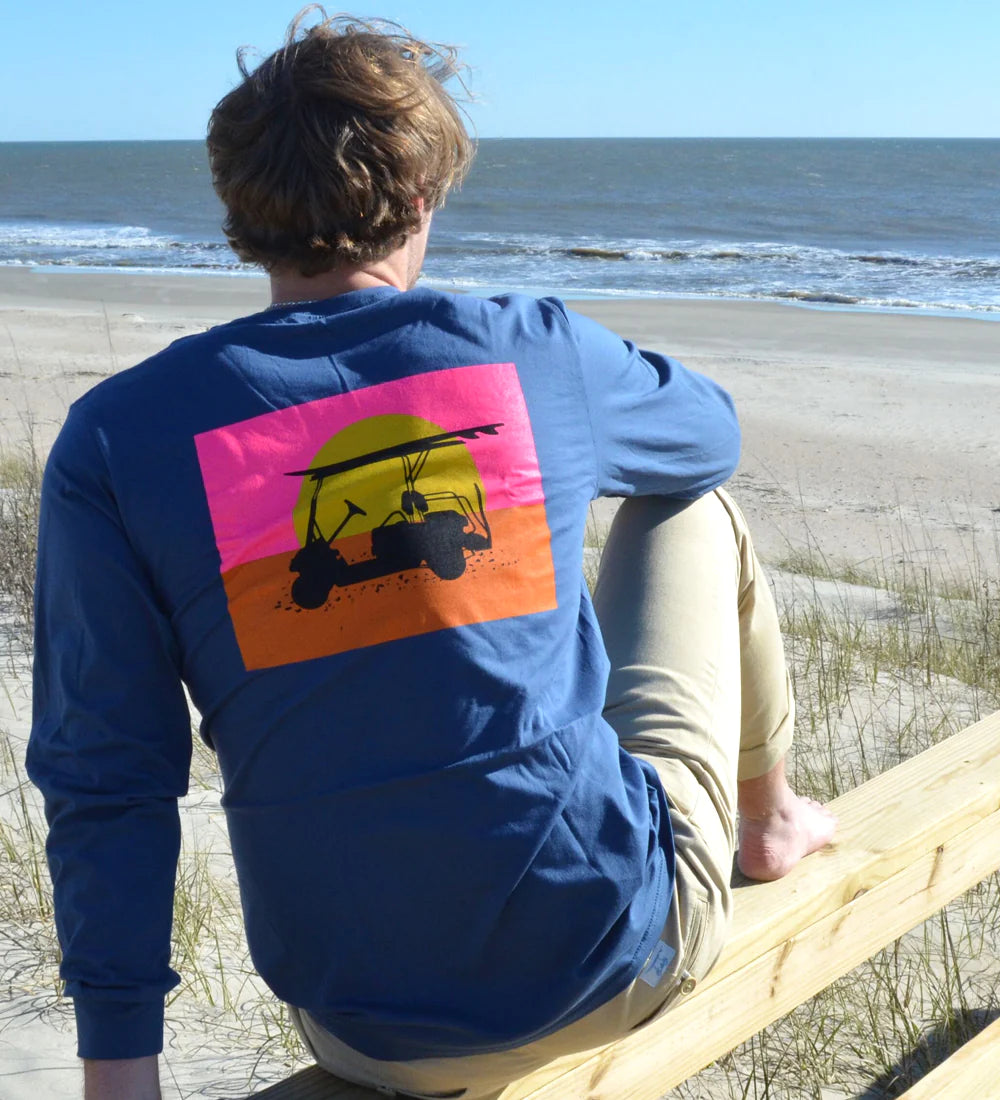 Island Tee-Short Sleeve-Endless Sunset-Navy-TEESUMMERN-Baldhead blues