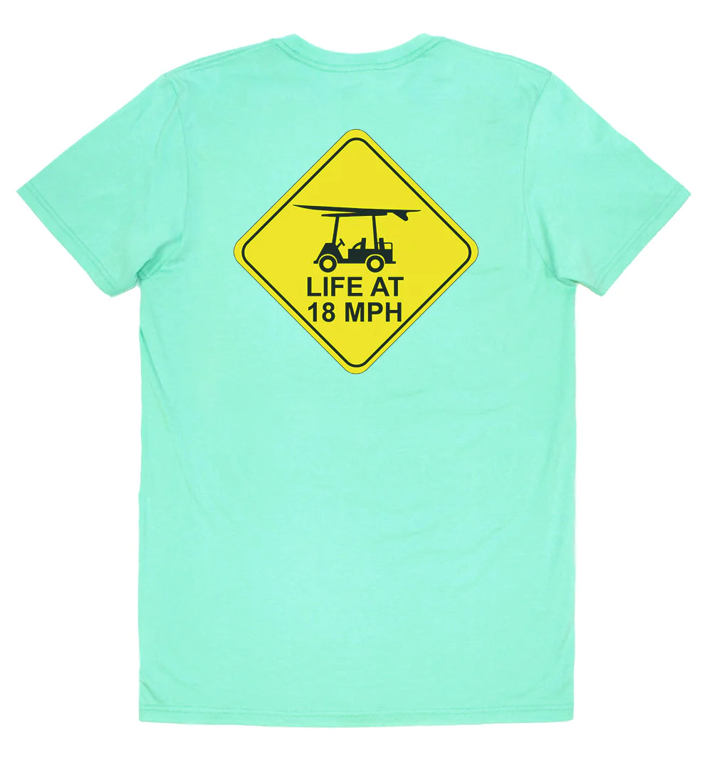 Island Tee-Short Sleeve Life at 18MPH-Turquoise-TEESIGNT-Baldhead blues