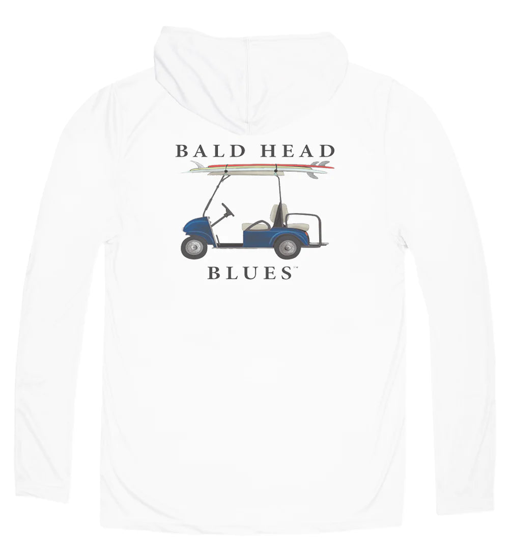 Performance Long Sleeve Golf Cart Hoodie-White-PERFHCARTW-Baldhead blues