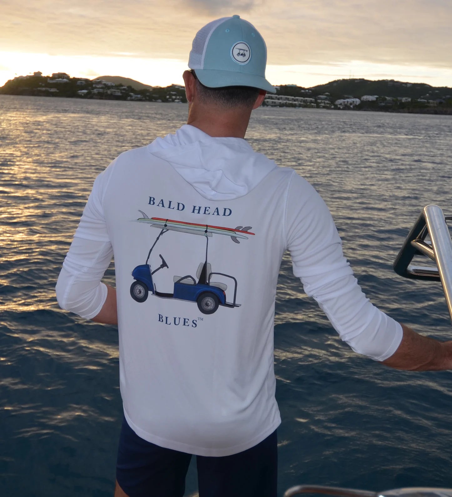Performance Long Sleeve Golf Cart Hoodie-White-PERFHCARTW-Baldhead blues