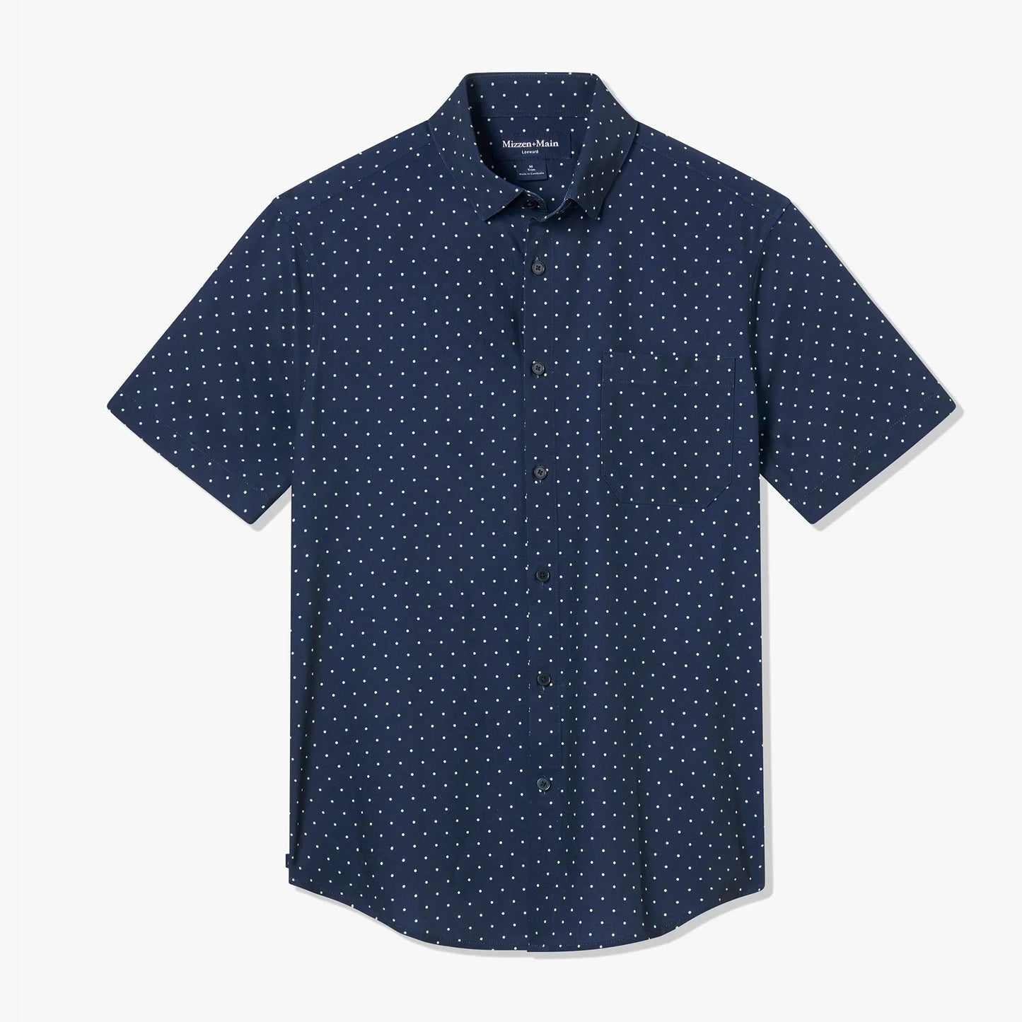 Leeward SS Dress Shirt - Navy Polka Dot - 1WS-1232 - Mizzen+Main