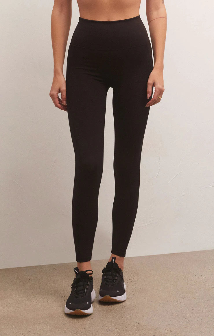 Z Supply Good Form Rib 7/8 Legging-Black - BHI