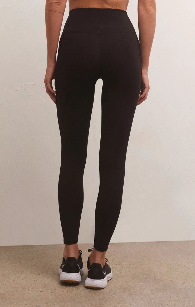 Z Supply Good Form Rib 7/8 Legging-Black - BHI