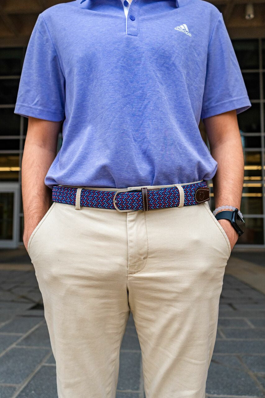 Belts-The Plymouth Woven Elastic Stretch Belt -153-Roostas
