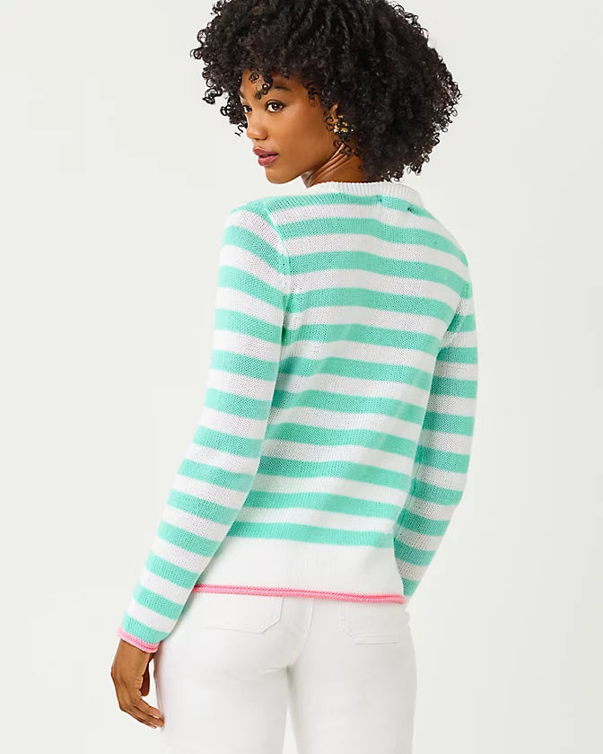 Lilly Pulitzer Kellyn Sweater Mint Nautical Strip