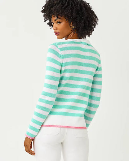 Lilly Pulitzer Kellyn Sweater Mint Nautical Strip