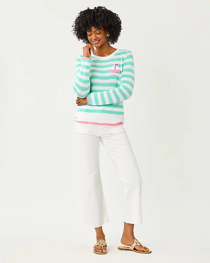 Lilly Pulitzer Kellyn Sweater Mint Nautical Strip