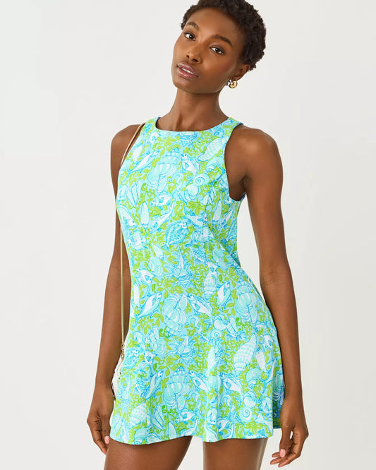 Lilly Pulitzer UPF 50+ Luxletic Westley Active Dress | Day Dream Blue Throw Me A Line