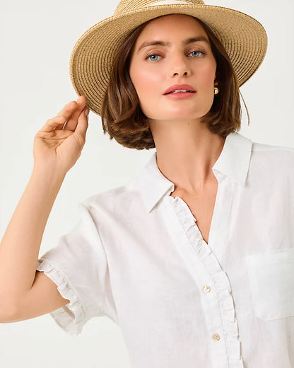 Lilly Pulitzer Carden Ruffle Top White