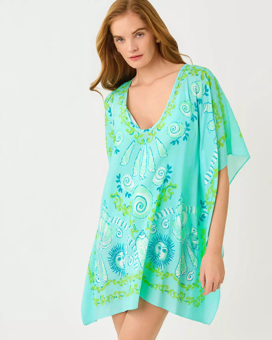 Lilly Pulitzer Airsy Caftan Cover-Up | Day Dream Blue Throw Me A Line