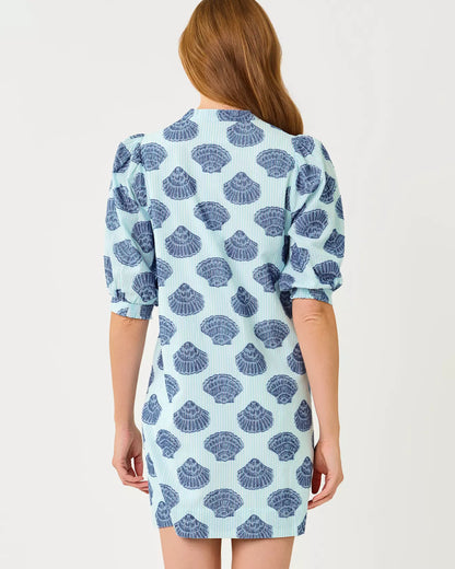 Lilly Pulitzer Mialeigh Elbow Sleeve Dress | Day Dream Blue Seashell